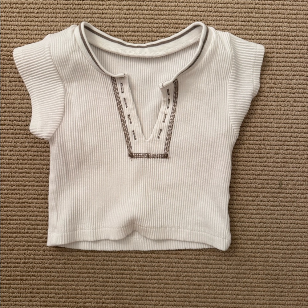 White Ribbed Top